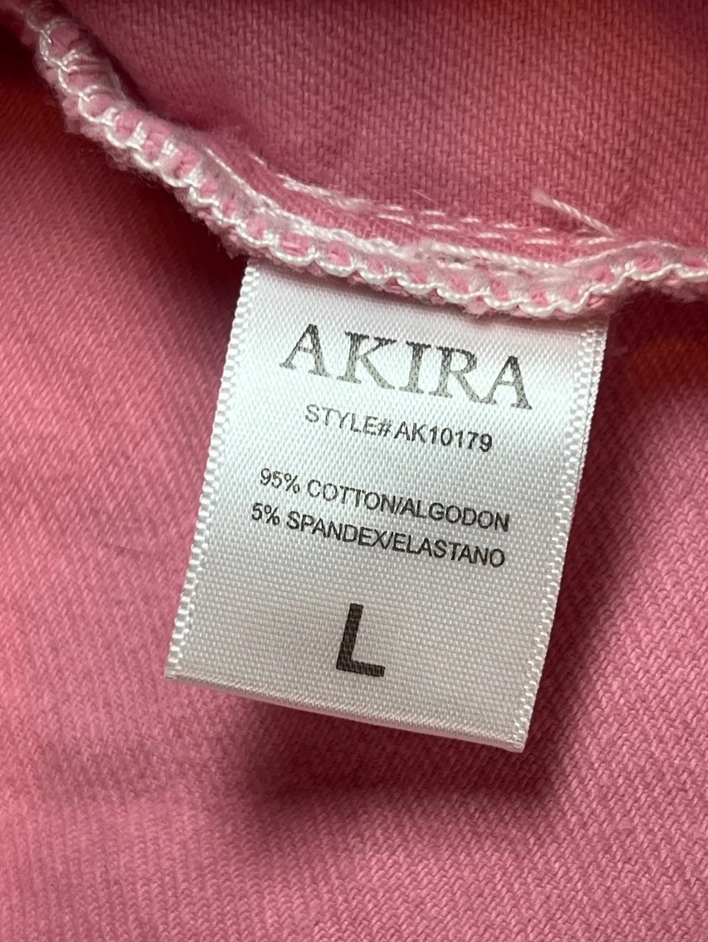 AKIRA Pink Cropped Denim Jacket Belted Size L